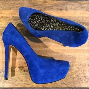 Jessica Simpson Jasmint Blue Suede Heels - Size 8